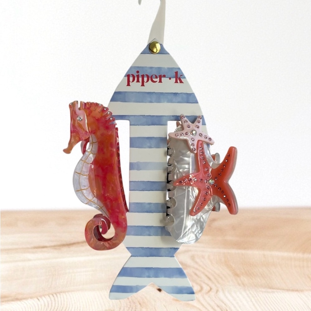 Piper k Seahorse & Star Fish Hair Clips Set
